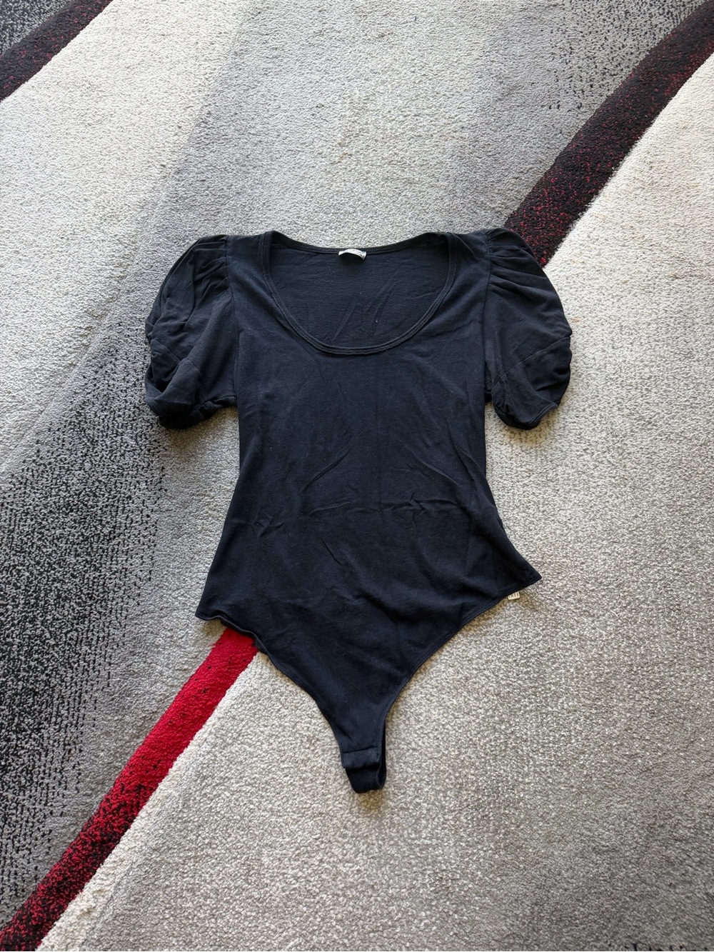 Intimately Free People Black Puff Sleeve Bodysuit